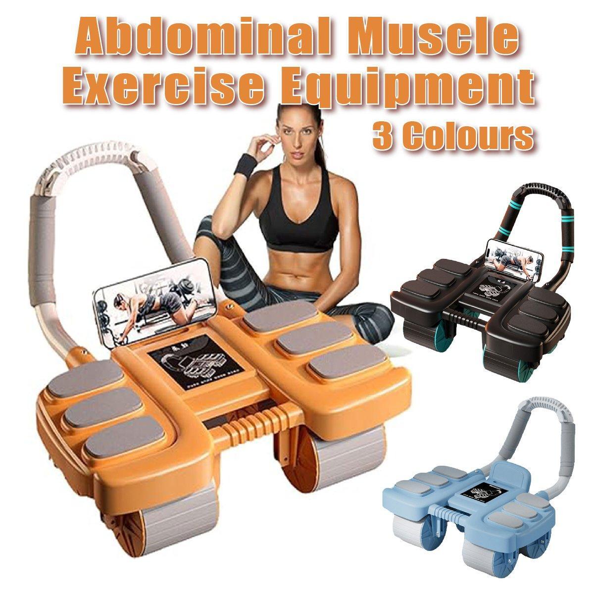 Four Wheel Abdominal Exercise Roller Elbow Support for Core Strength Training - Orange