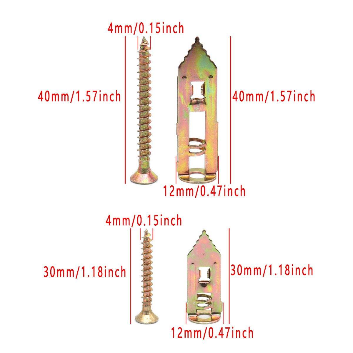 100PCS Self-Drilling Anchors Screws Percussion Expansion Kit -12x30mm/12x40mm - 12x40mm