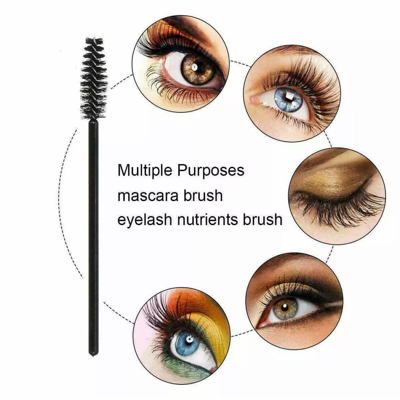 50X Disposable Mascara Wands Eyelash Brushes Applicator Lash Extension Brush - Red+Clear