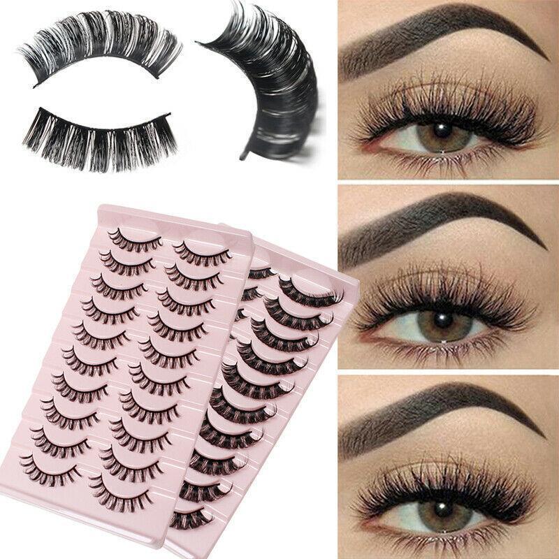 10 Pairs Russian D-Curl Mink False Eyelashes - Full & Curled - DH06-05