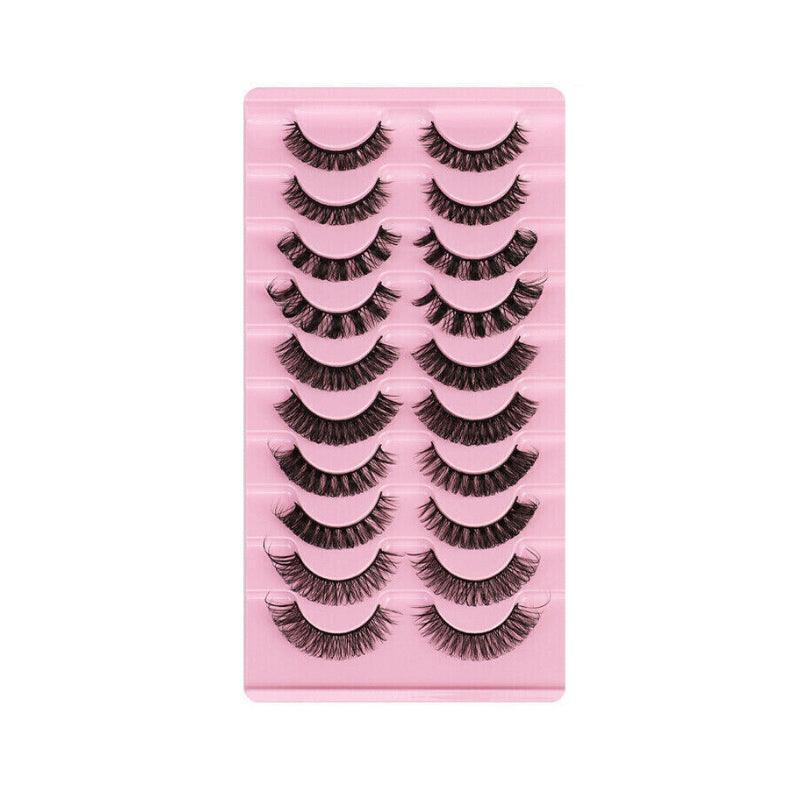 10 Pairs Russian D-Curl Mink False Eyelashes - Full & Curled - DH06-H5