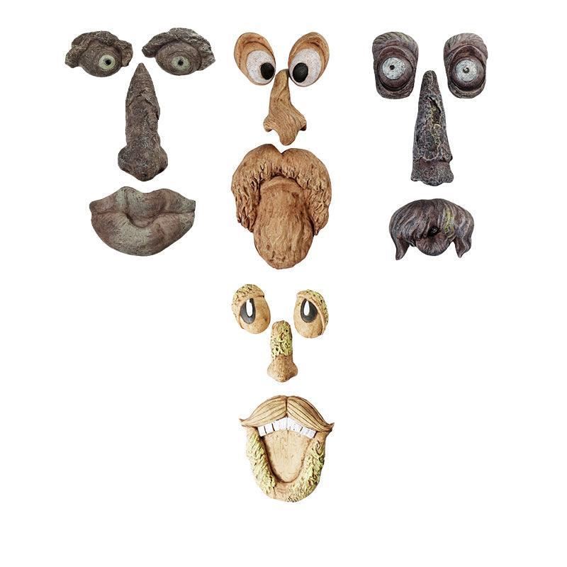 Old Man Tree Hugger Garden Peeker Yard Outdoor Sculpture Whimsical Face Decor - B