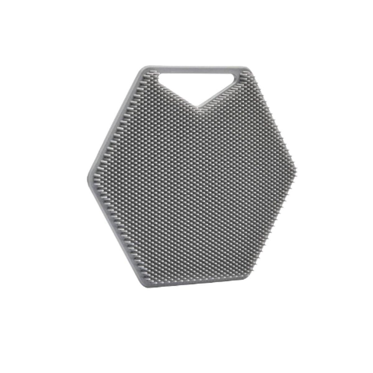 Silicone Bath Brush Soft Bristle Body Scrubber Facial Cleaning Massage Tool - Pink