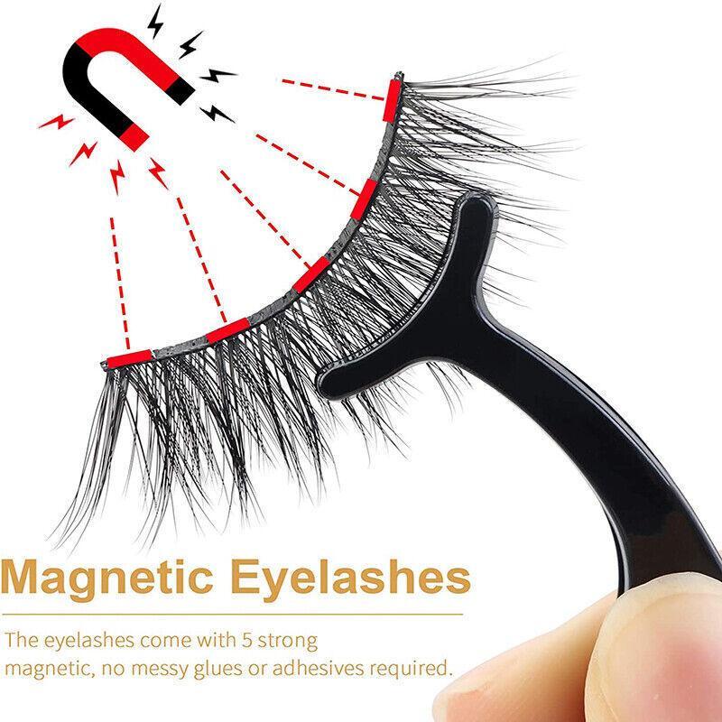 Magnetic False Eyelashes Natural Eye Lashes Extension Liquid Eyeliner Tweezer - Model 14