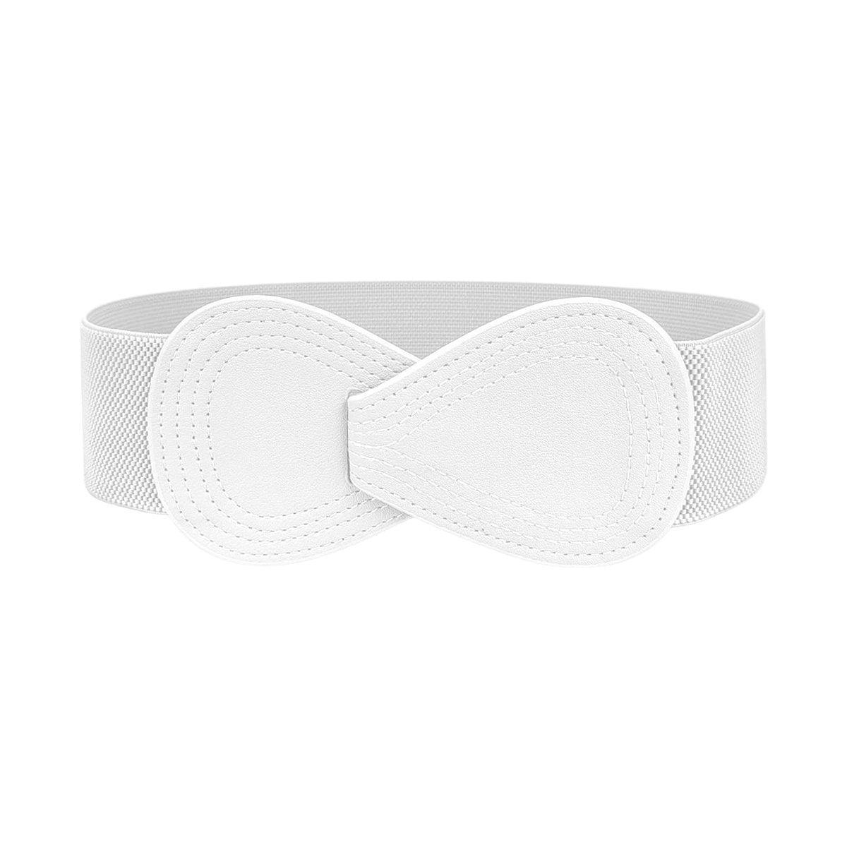 Fashion Belt Red Elastic Waist Cover Wide Belt Women Black Elastic Bow Decoration - Camel