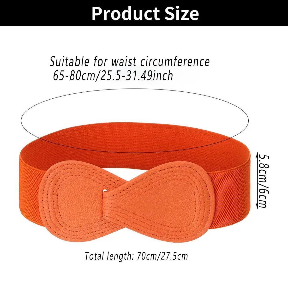 Fashion Belt Red Elastic Waist Cover Wide Belt Women Black Elastic Bow Decoration - White