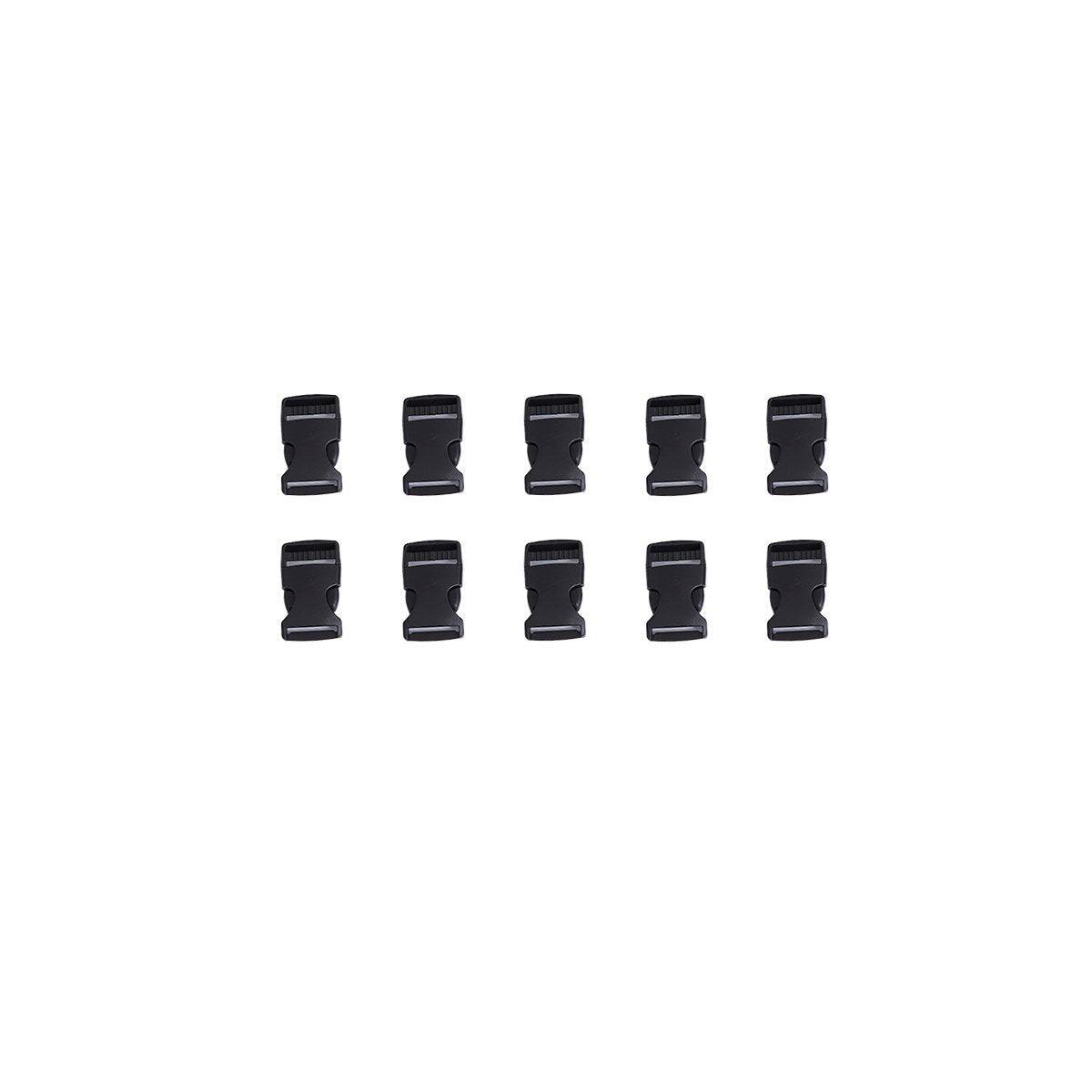 10pcs Black Plastic Buckle Clips for School Bag Backpack Strap Multifunctional - 38mm