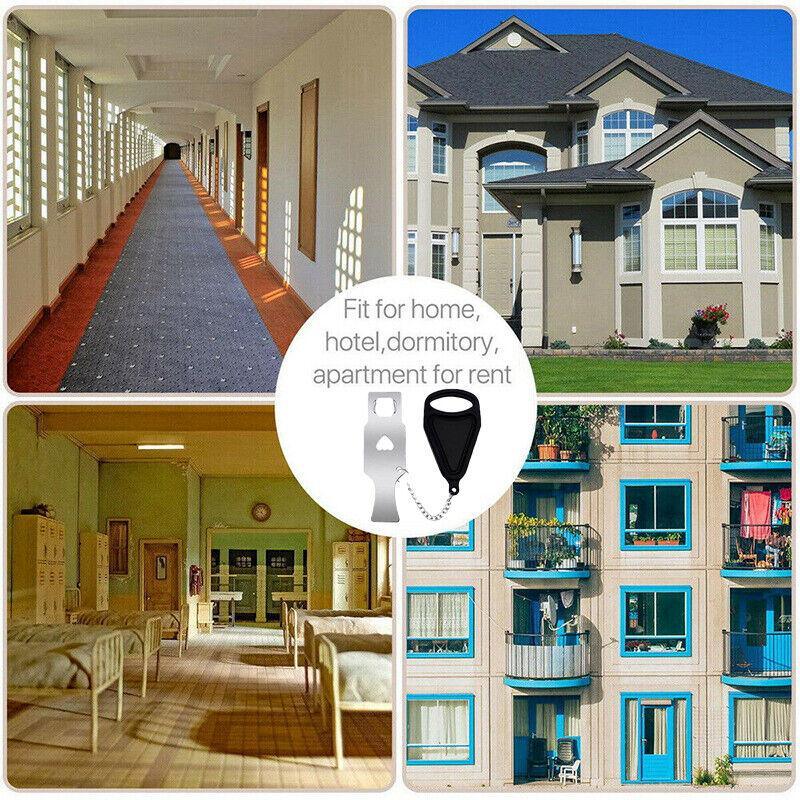 Portable Door Lock Hardware Security Safety Travel Hotel Home Addalock Safe Lock - Black