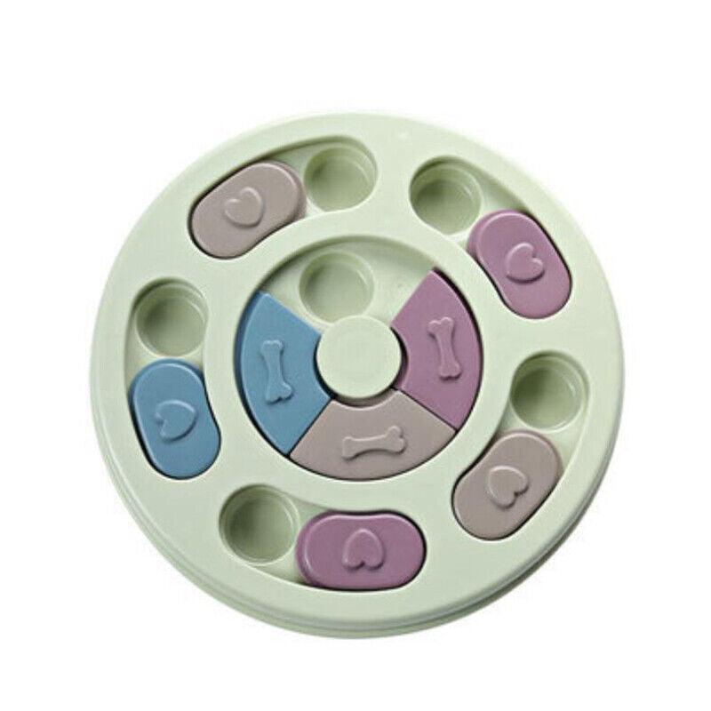 Dog Treat Dispenser Puppy Feeder Puzzle Game Interactive Toy Pet Training Supply - Green