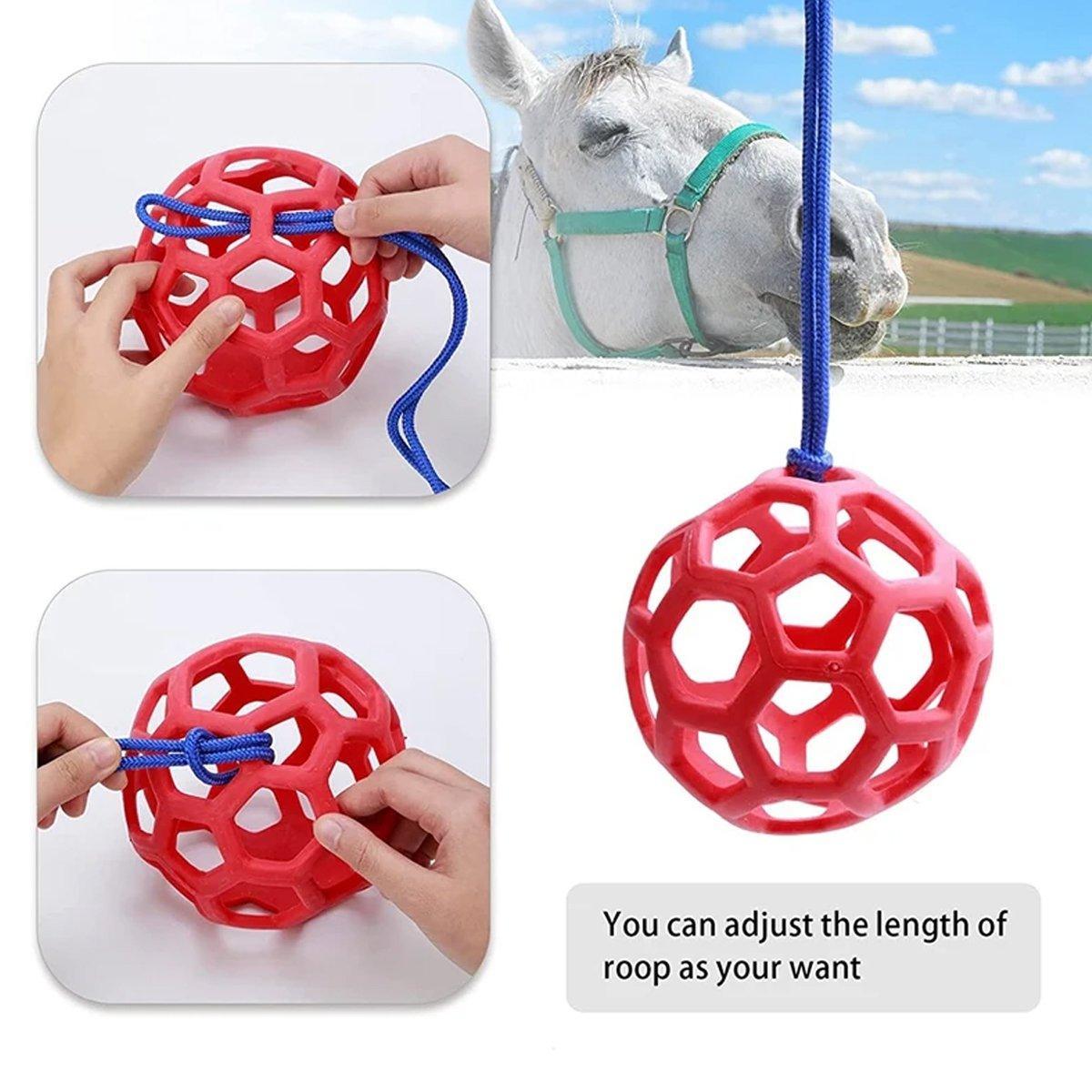 Hanging Hay Feeders Stable Feed Polo Feeding Balls Toy for Horses and Livestock - Blue