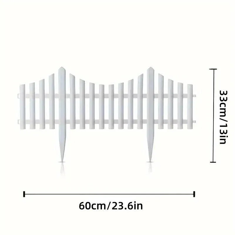 White Garden Edging Fence Panels 60 x 33 cm - 12 Pieces