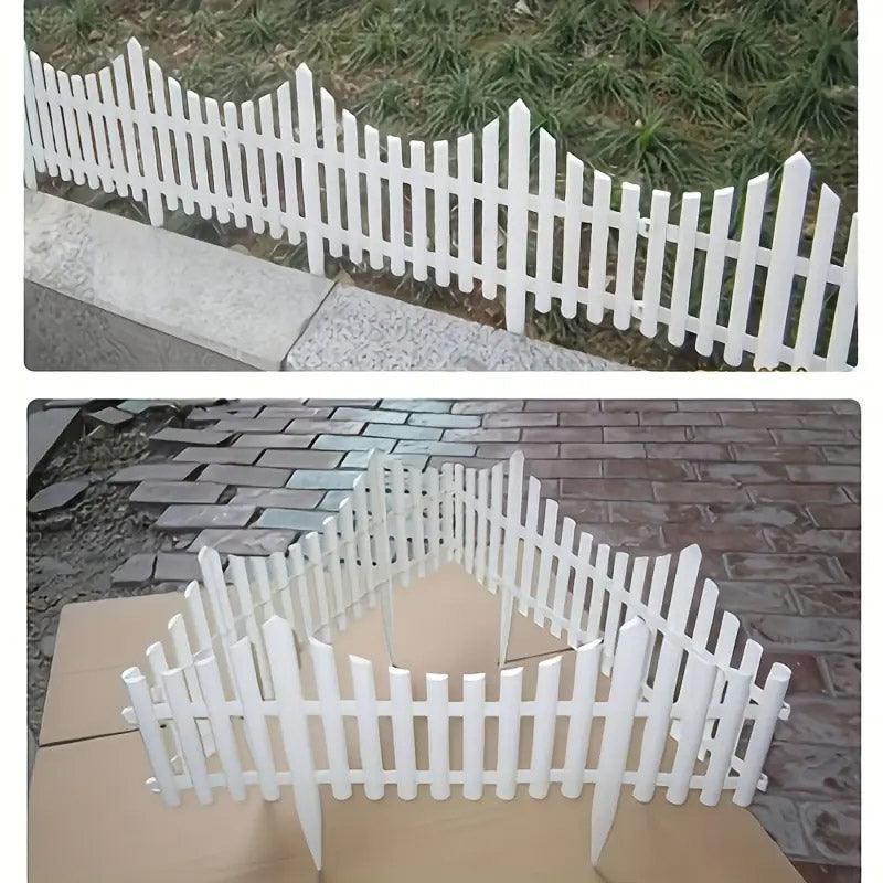 White Garden Edging Fence Panels 60 x 33 cm - 12 Pieces