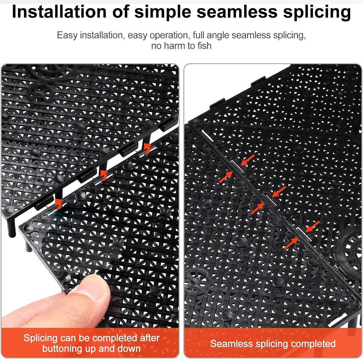 Fish Tank Aquarium Under Gravel Filter System Safe Filtration Plate Board Kit - Black-10PCS