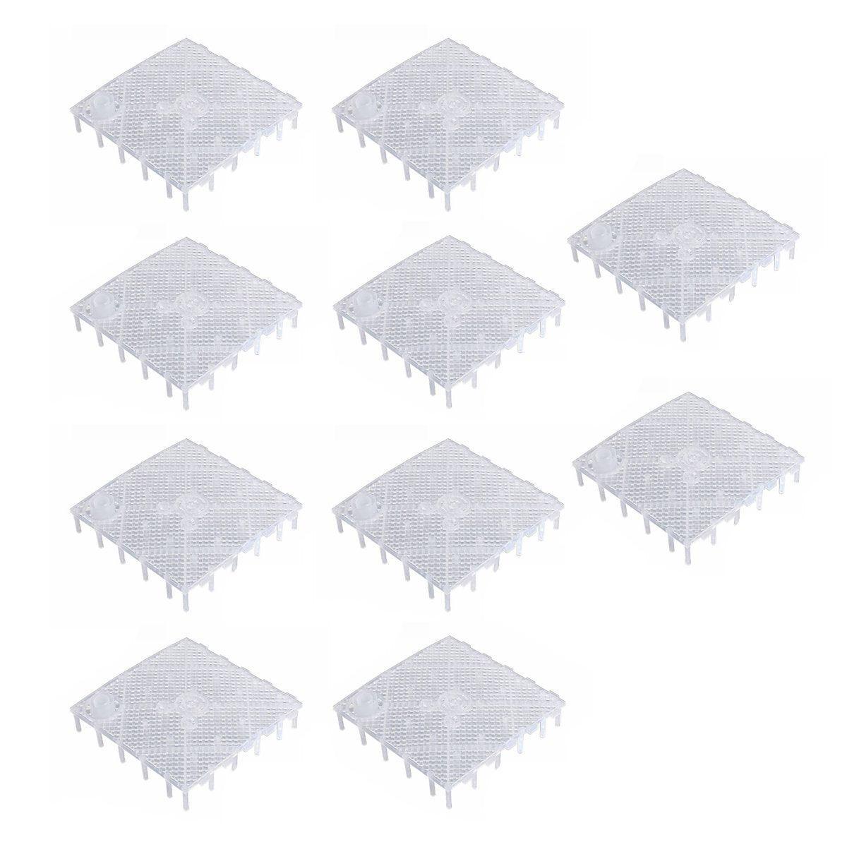 Fish Tank Aquarium Under Gravel Filter System Safe Filtration Plate Board Kit - Clear-10PCS