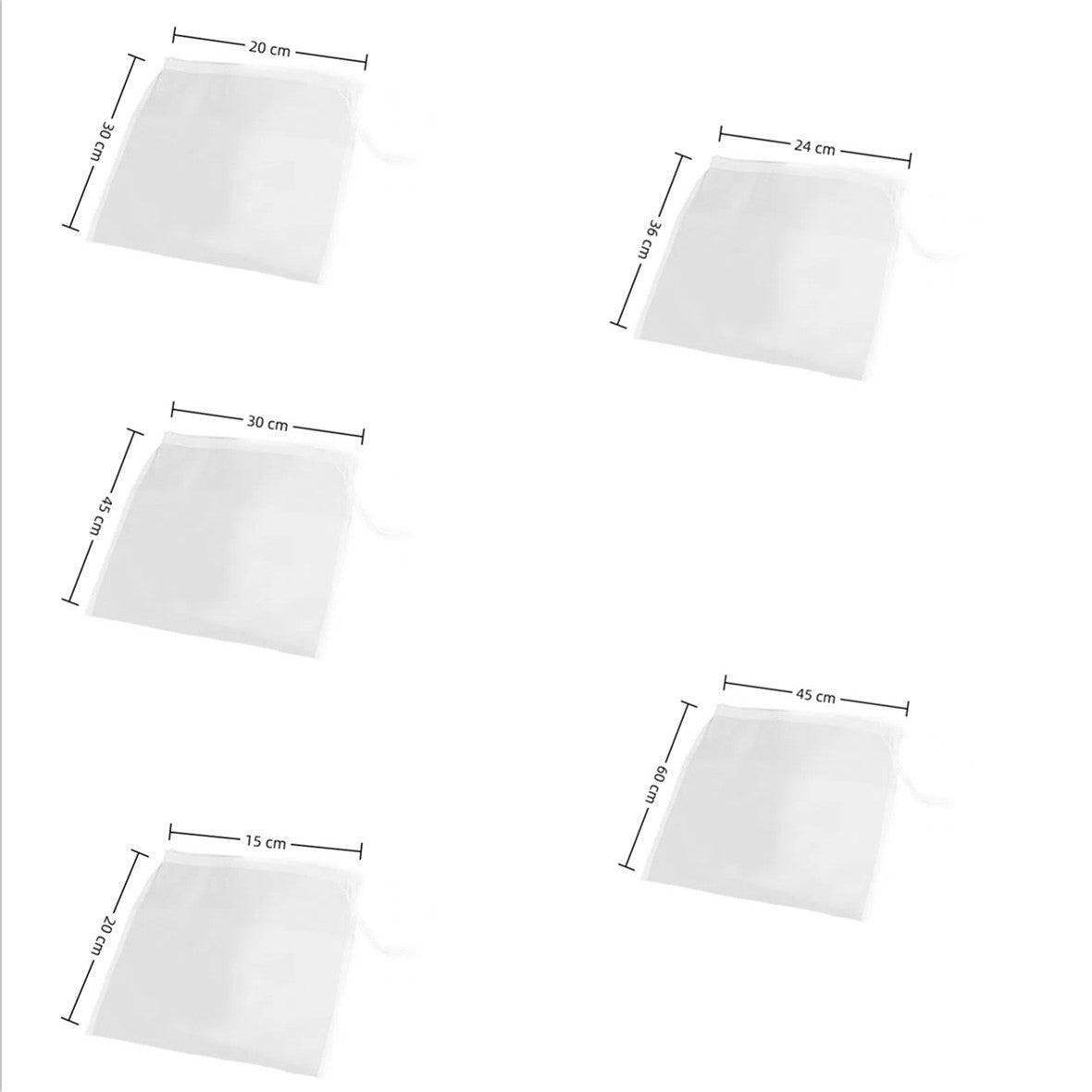 Micron Reusable Nylon Fine Mesh Food Strainer Filter Bag for Nut Milk Coffee - 45 X 30 CM