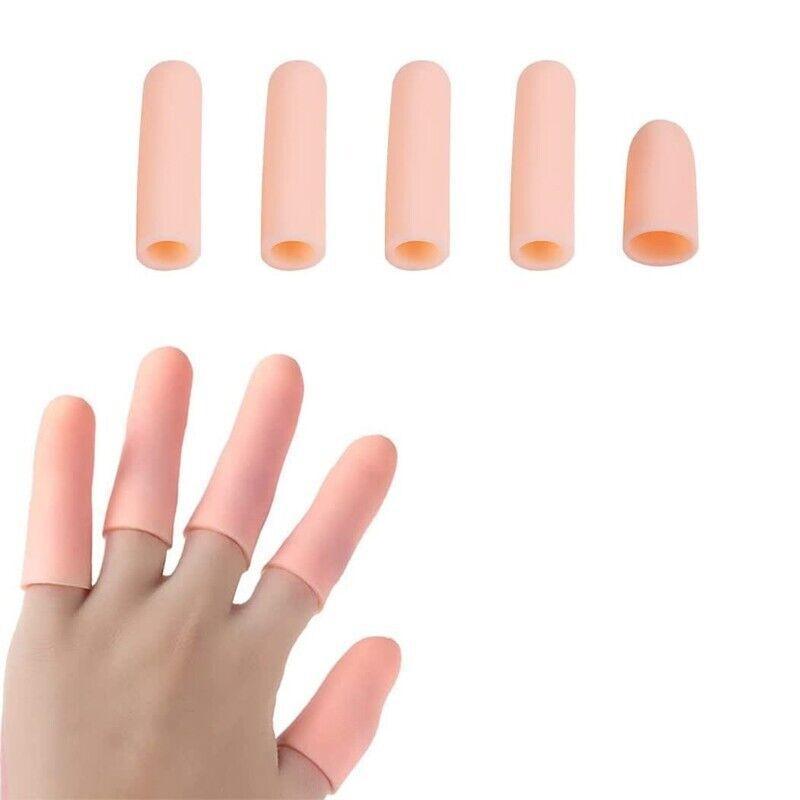 5Pcs Silicone Finger Protector Finger Caps Tube Anti-Slip Finger Cover Au Stock