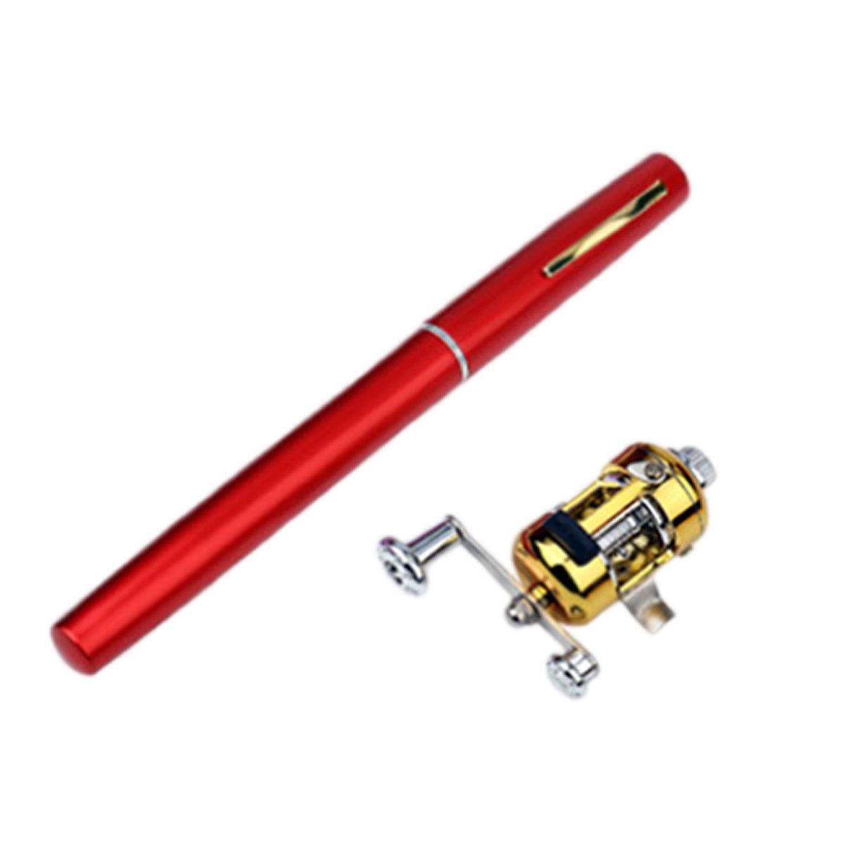 Mini Pen Fishing Rod Pocket Size Portable Telescopic Travel Fishing Pole Tool - Black