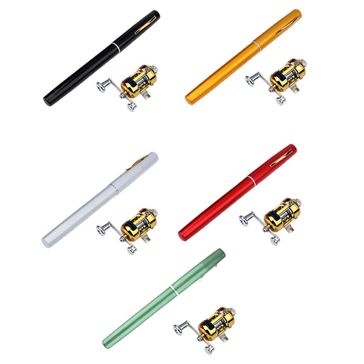 Mini Pen Fishing Rod Pocket Size Portable Telescopic Travel Fishing Pole Tool - Silver