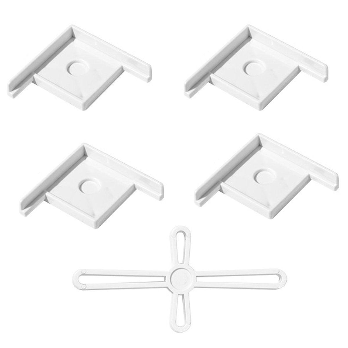 5pcs Plastic Fish Tank Base Bracket Corner Guard Stand Holder for Aquarium Tanks - Black-S