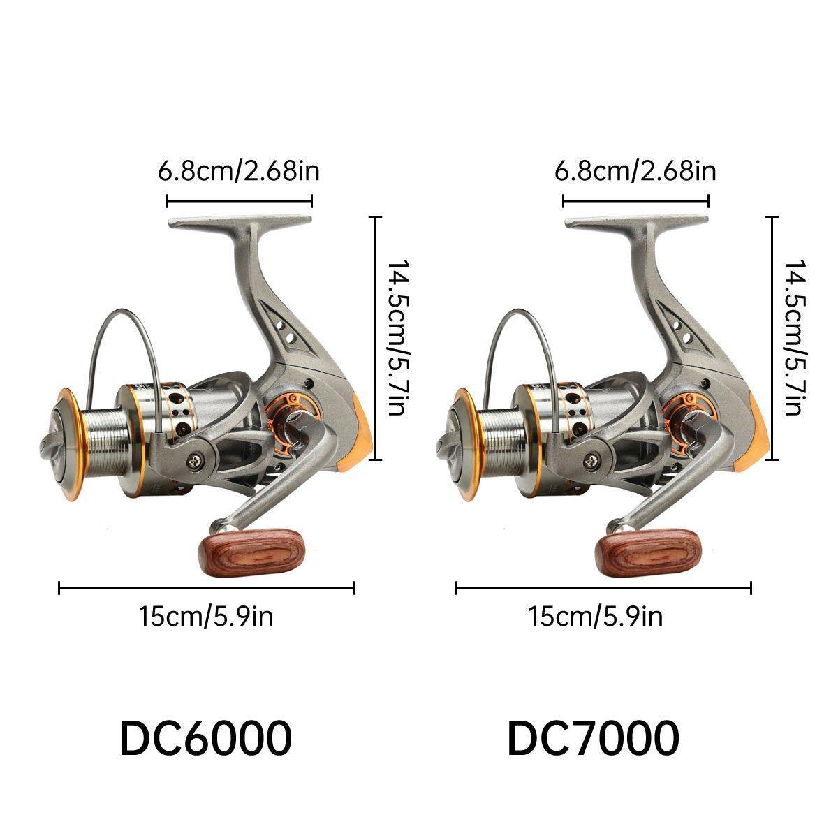 All-Metal Spinning Fishing Reel Sea Pole Fishing Gear Wire Cup Fishing Rod - 2000