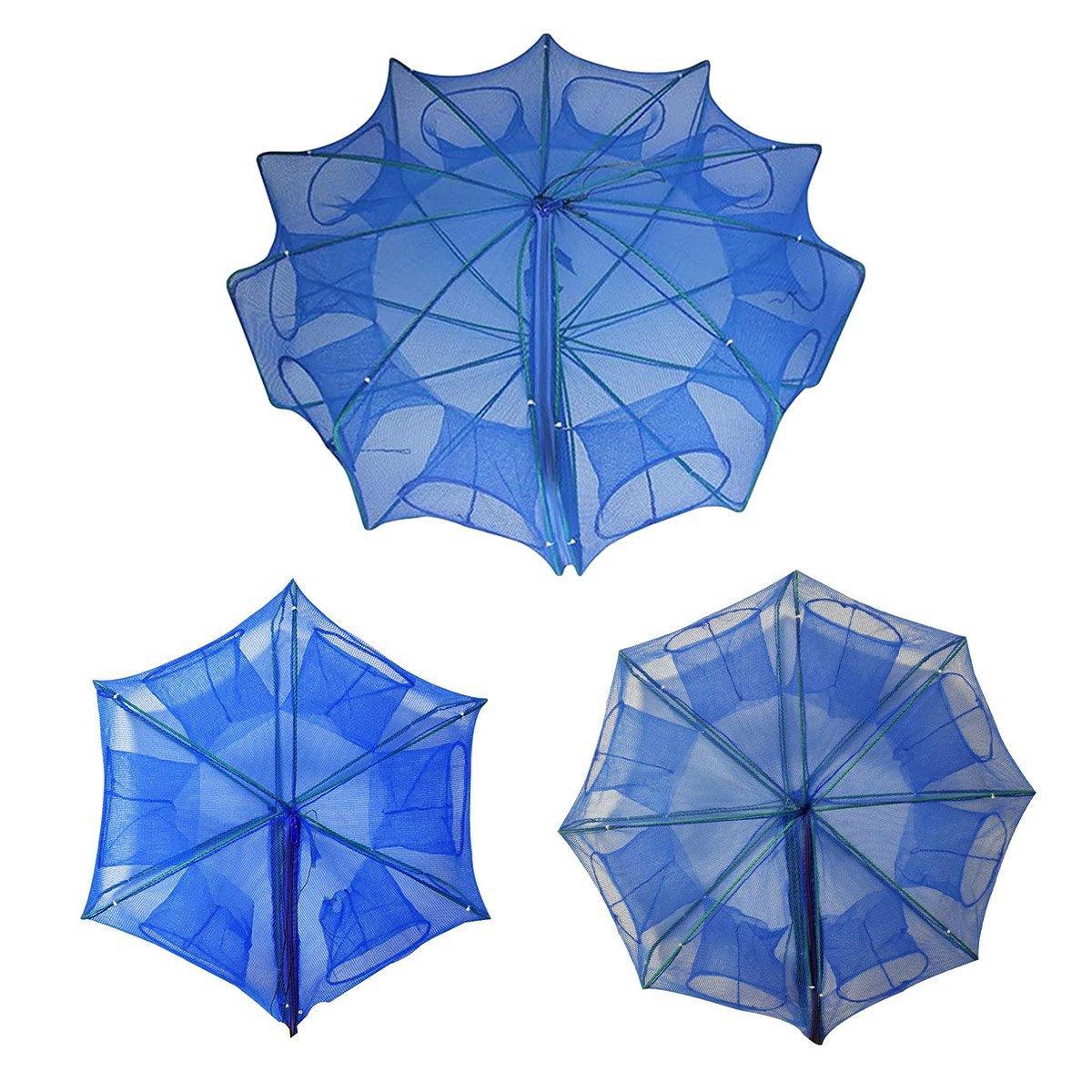 6/8/10 Holes Fishing Net Small Foldable Square Folding Shrimp Eel Lobster Trap - 6Holes