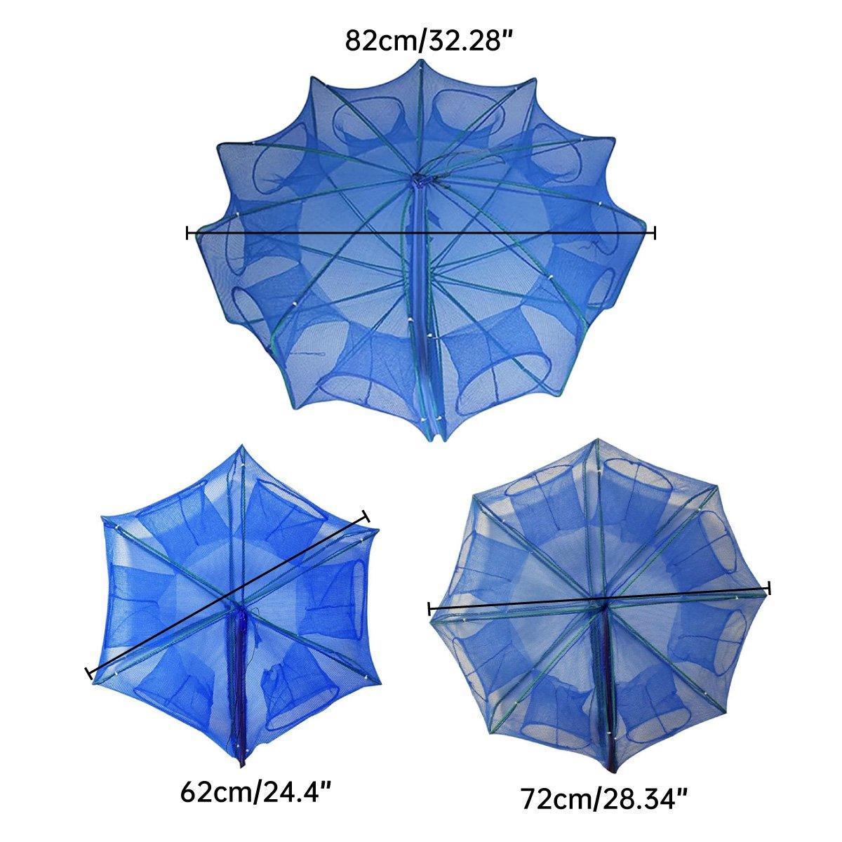 6/8/10 Holes Fishing Net Small Foldable Square Folding Shrimp Eel Lobster Trap - 6Holes