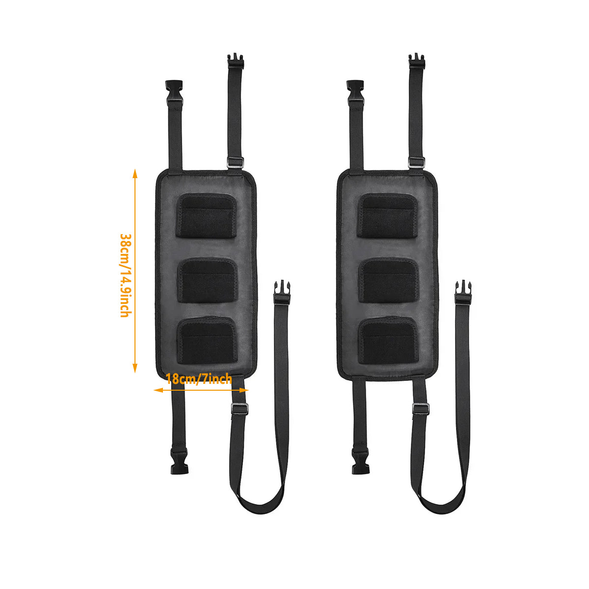 1 Pair Car Fishing Rod Holder Rear Seat Storage Rack Strap Belt Gear Organizer