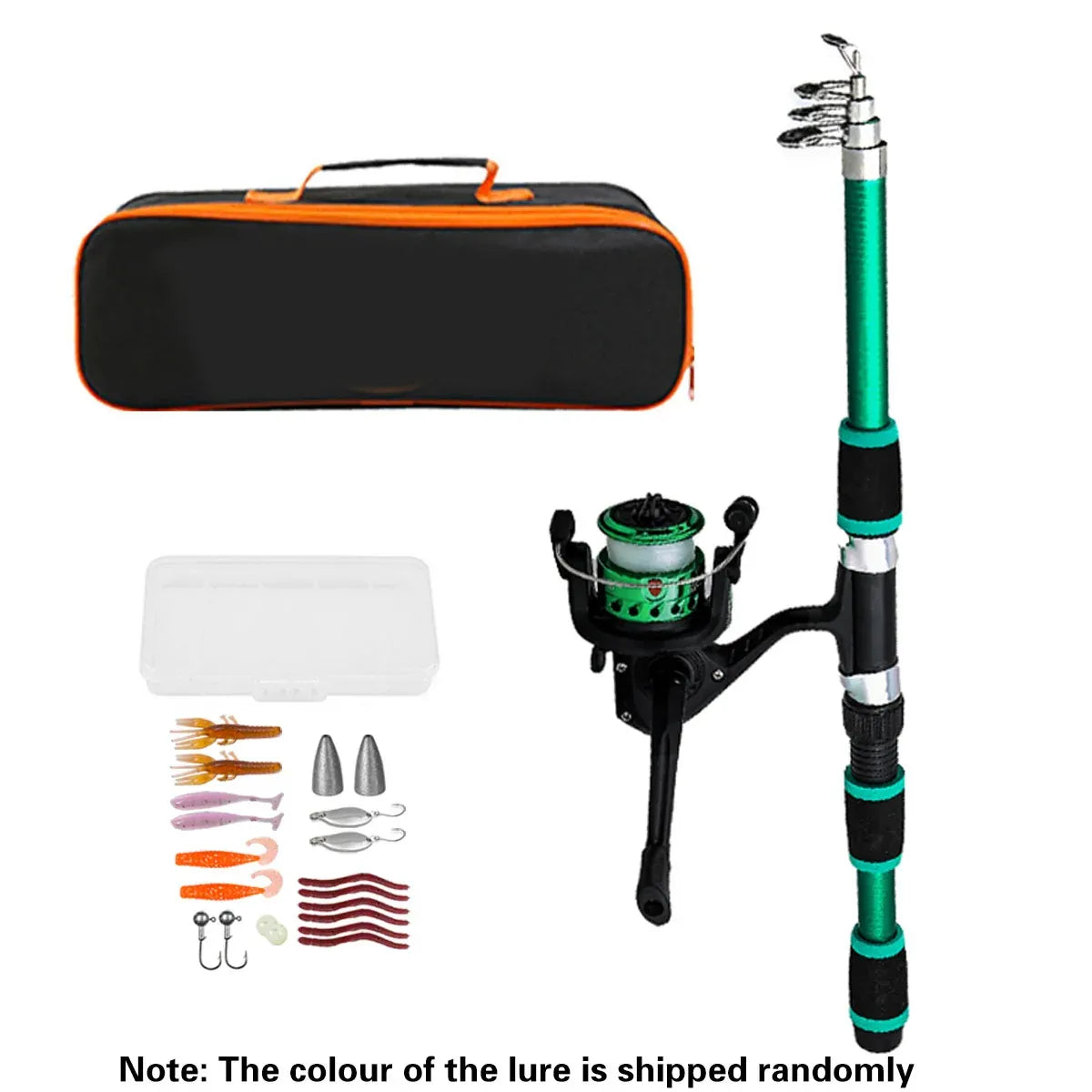 Ultra Short Pocket Portable Fishing Rod Compact Short Rod for Travel Angling - Red