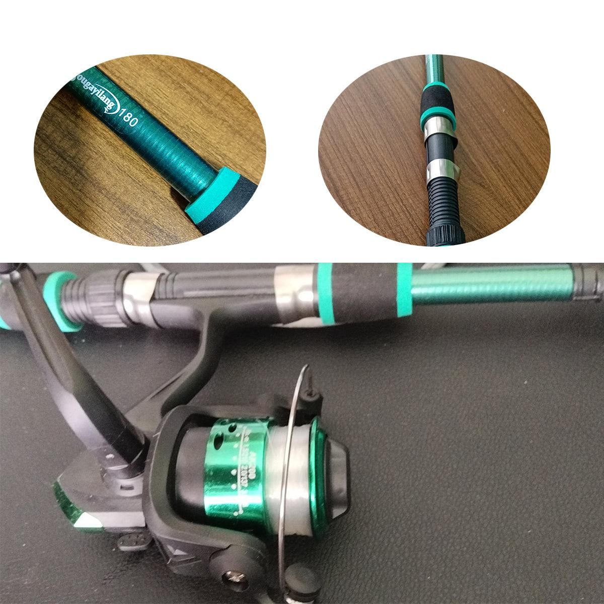 Ultra Short Pocket Portable Fishing Rod Compact Short Rod for Travel Angling - Red