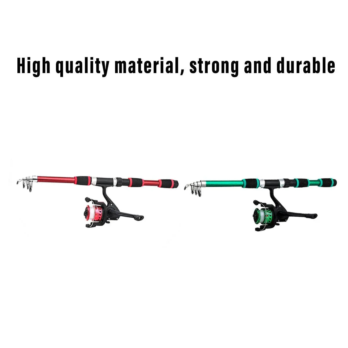Ultra Short Pocket Portable Fishing Rod Compact Short Rod for Travel Angling - Red