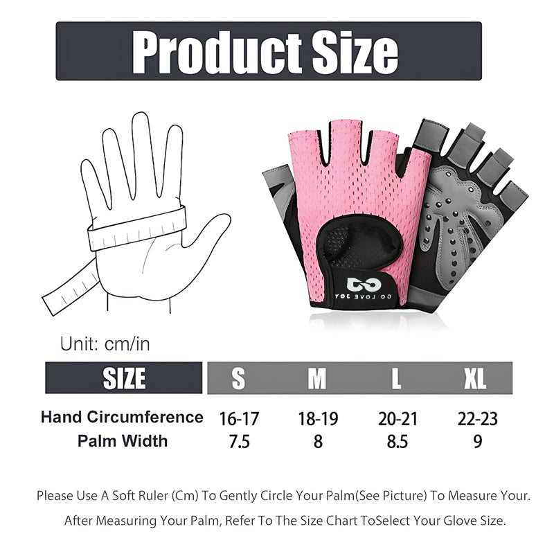 L Size Women Fitness Gym Training Gloves Half Finger Gel Weight Lifting Workout Gloves - Black