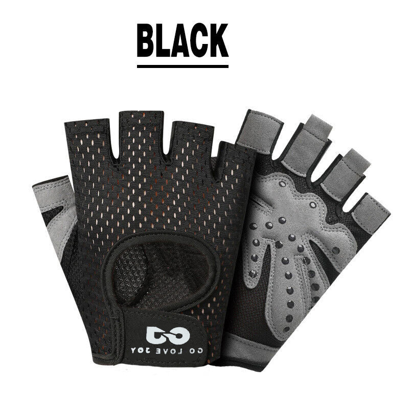 L Size Women Fitness Gym Training Gloves Half Finger Gel Weight Lifting Workout Gloves - Grey