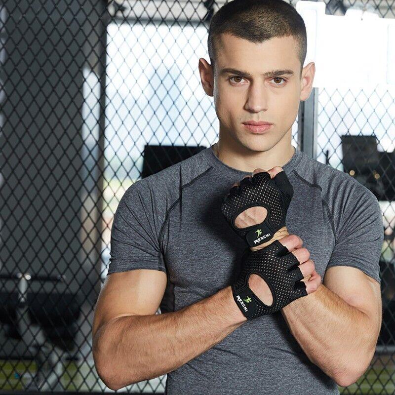 M Size Women Fitness Gym Training Gloves Half Finger Gel Weight Lifting Workout Gloves - Grey