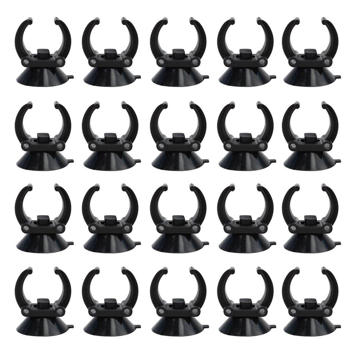 20PCS Black Suction Mount Clips for Aquarium Equipment