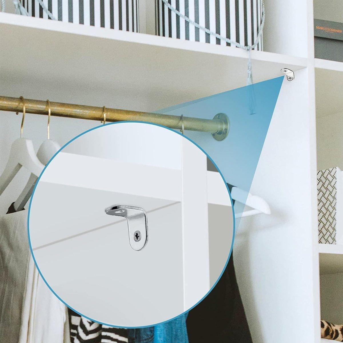 10pcs 90-degree L Type Angle Brackets Right Angle Fixed Support Furniture Connector - 25*25*16mm