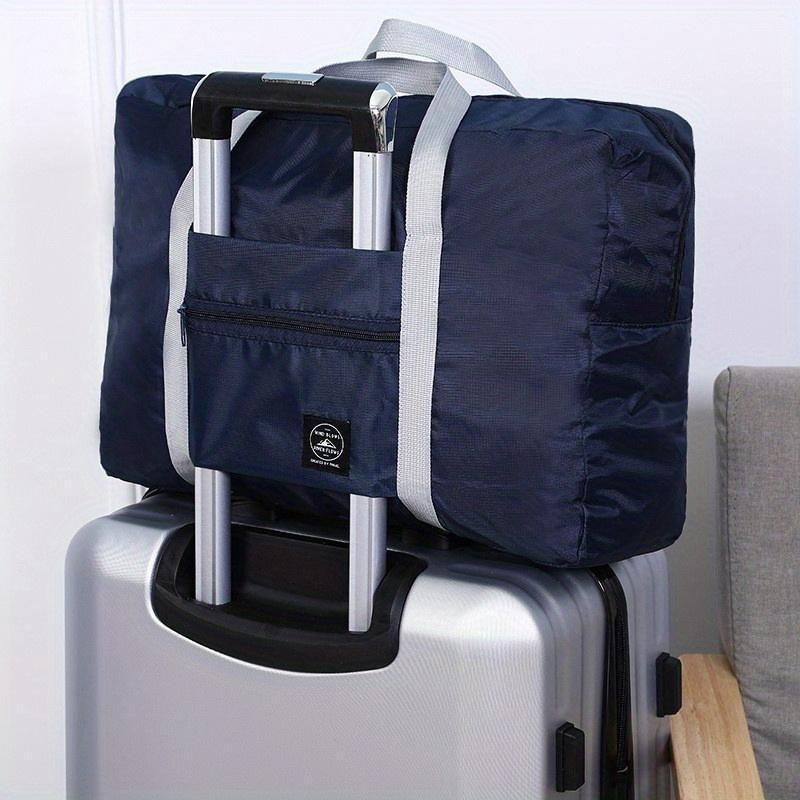 Foldable Large Capacity Travel Duffel Bags Oxford Handbag Waterproof Swim Gym - Blue