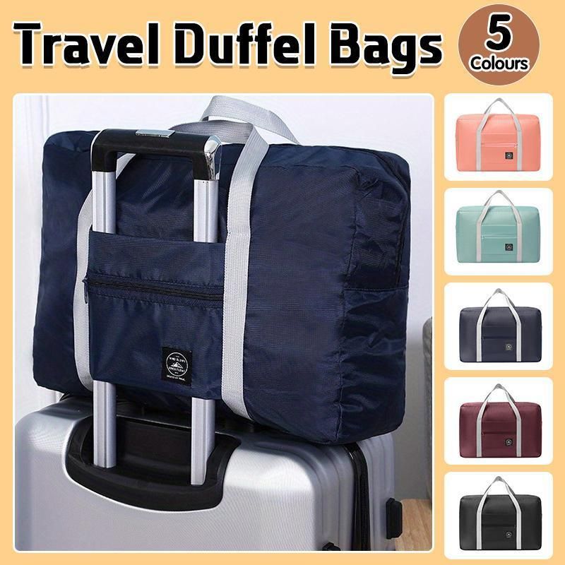 Foldable Large Capacity Travel Duffel Bags Oxford Handbag Waterproof Swim Gym - Navy
