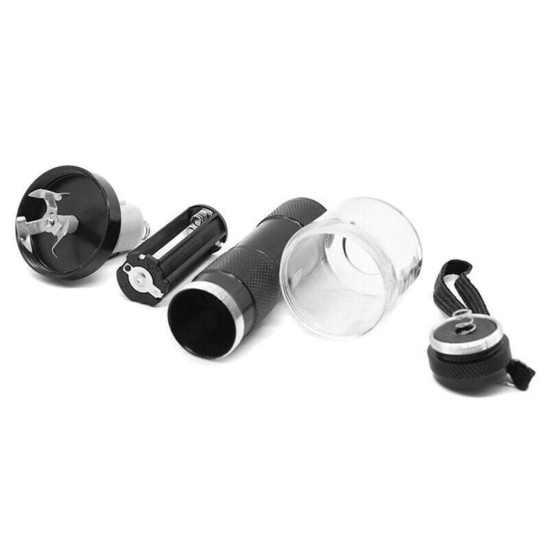 Electric Portable Pocket Metal Herb Weed Tobacco Grinder Spice Crusher Gift Au - Silver