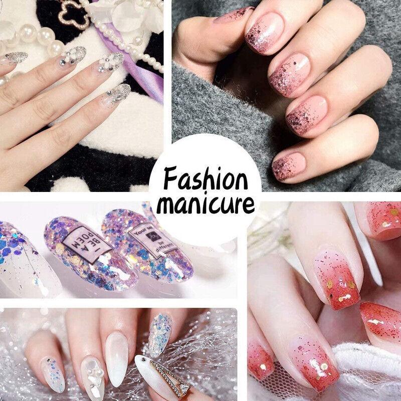 50G Fine Glitter Dust Powder Holographic Iridescent Metallic Body Nail Art Craft - Light Blue