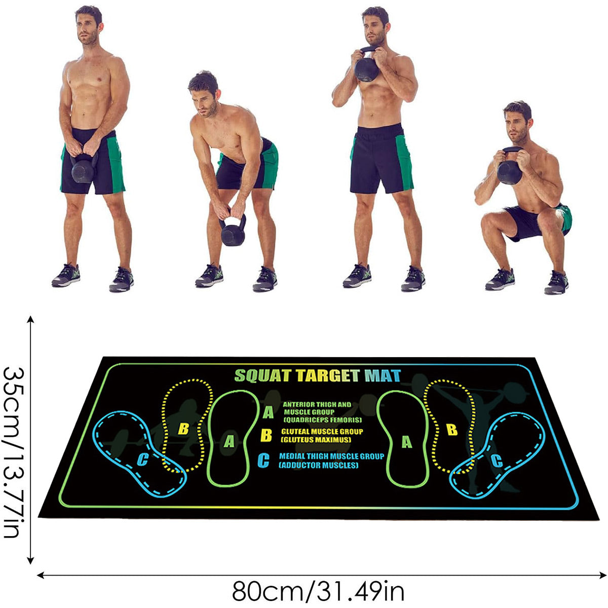 Squat Mat Fitness Mat Non Slip Mat Thick Floor Mat Home Gym Exercise Workout