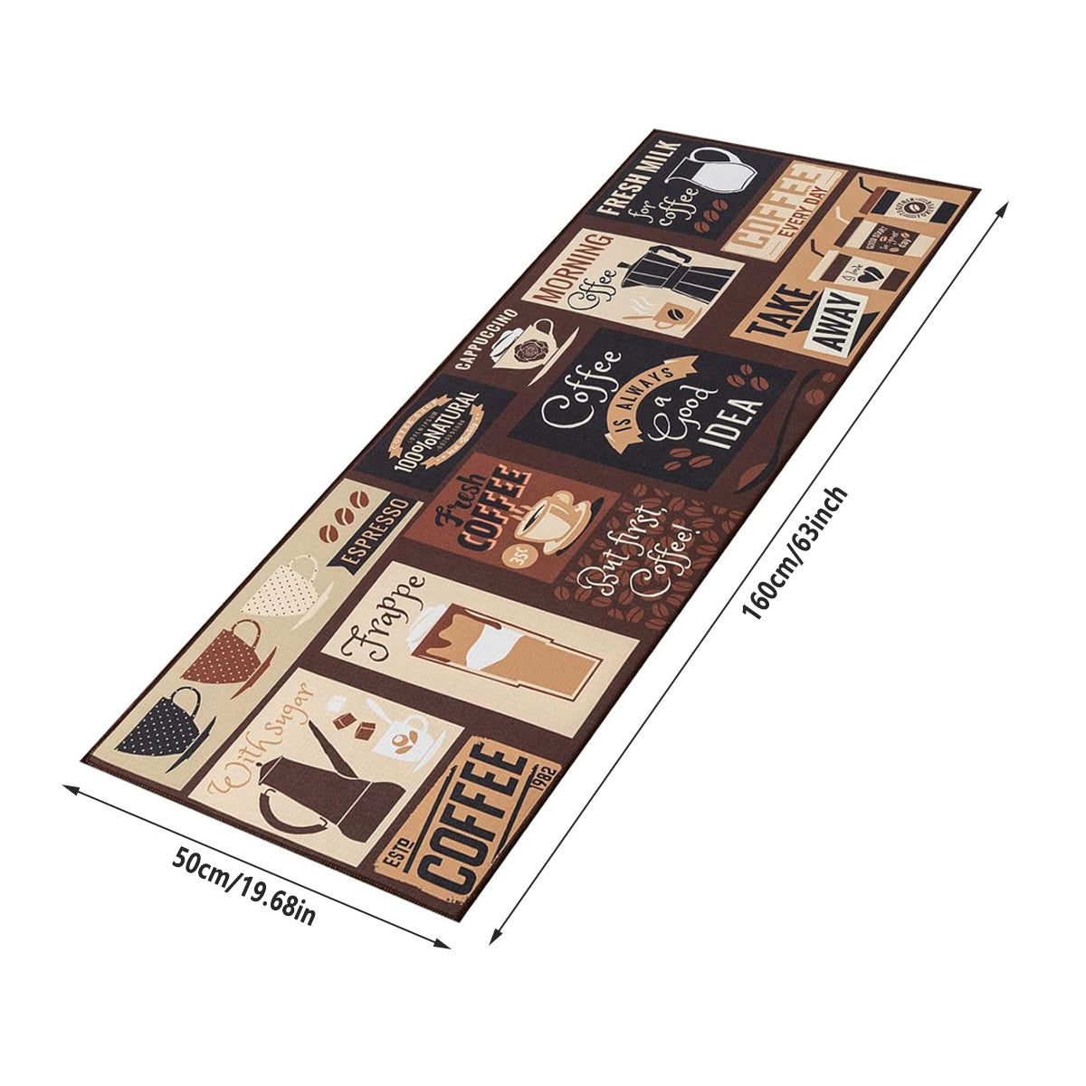 Printed Non Slip Door Floor Rug Mat Kitchen Bathroom Carpet Mat Water Absorbent