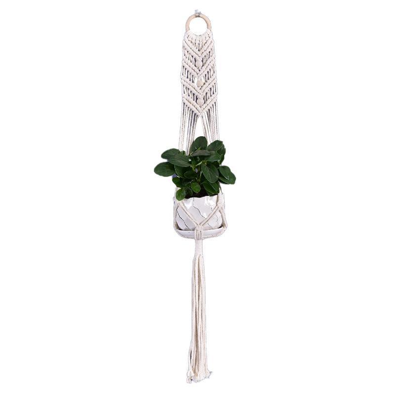 Macrame Plant Flower Pot Holder Hanger Hanging Planter Basket Hemp Rope Braided - #15