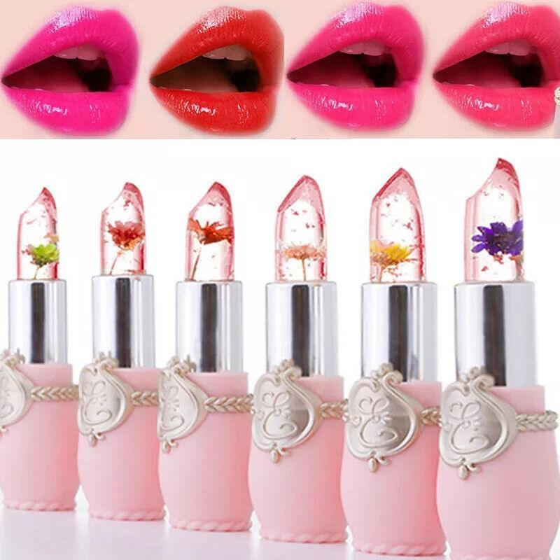 Flower Lipstick Color Jelly Transparent Magic Changing Lip Temperature Change Au - Red
