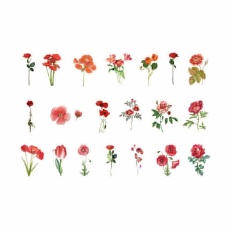 Scrapbooking Flower Stickers Pet Transparent Sticker - D