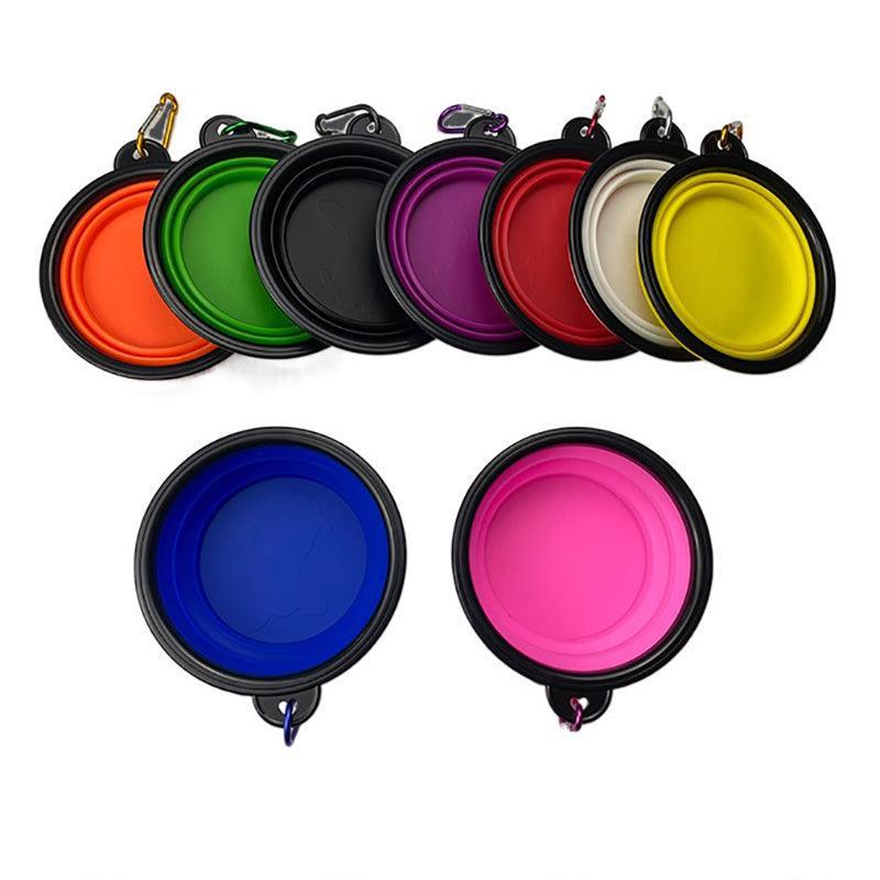 Collapsible Silicone Pet Bowl for Cat Dog Portable Food and Water Feeder - Orange