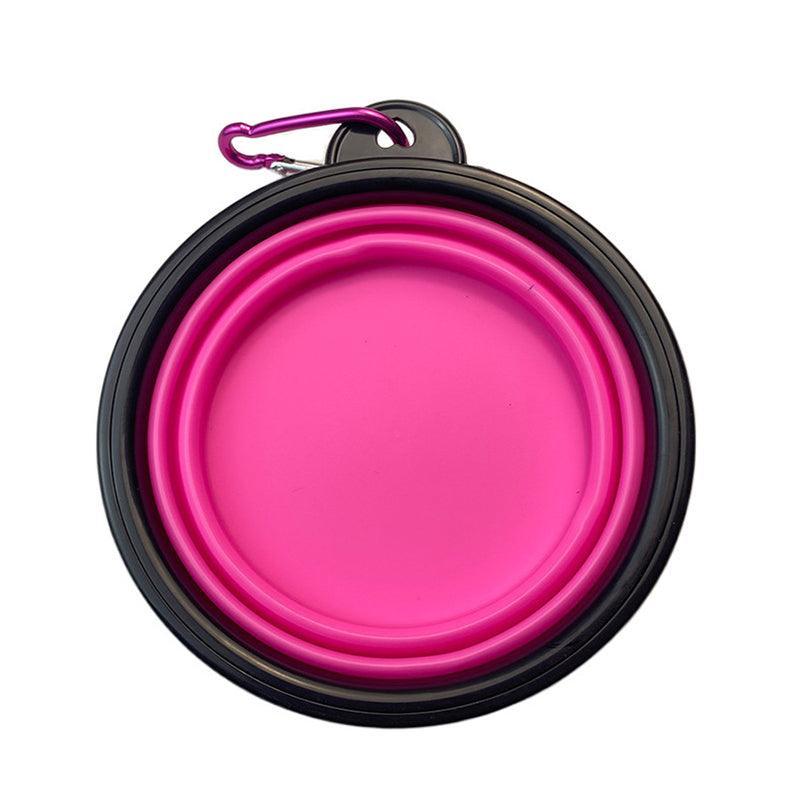 Collapsible Silicone Pet Bowl for Cat Dog Portable Food and Water Feeder - Red