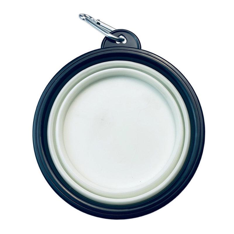 Collapsible Silicone Pet Bowl for Cat Dog Portable Food and Water Feeder - White