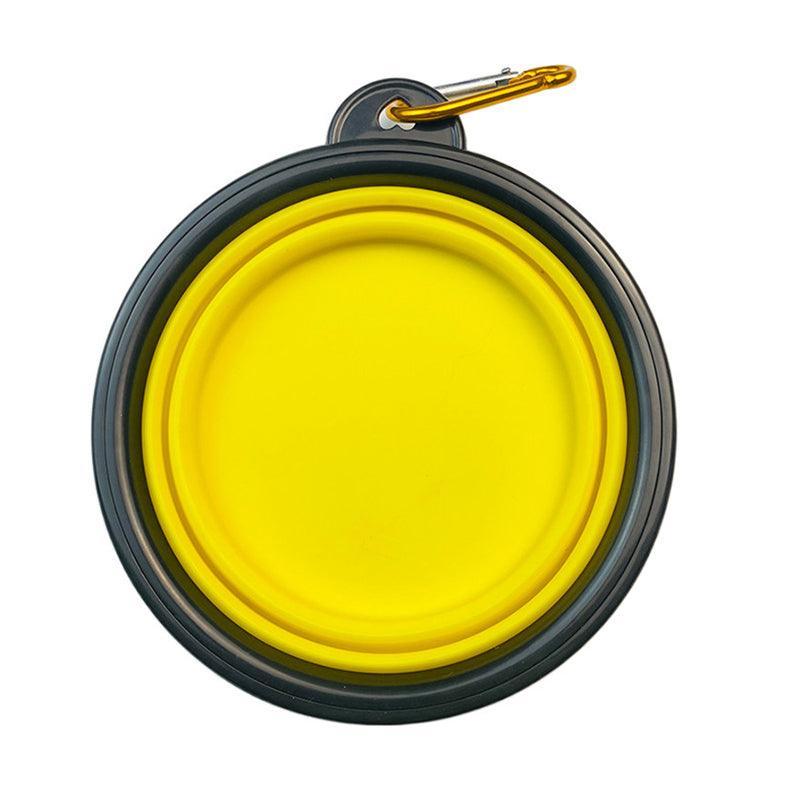 Collapsible Silicone Pet Bowl for Cat Dog Portable Food and Water Feeder - Yellow
