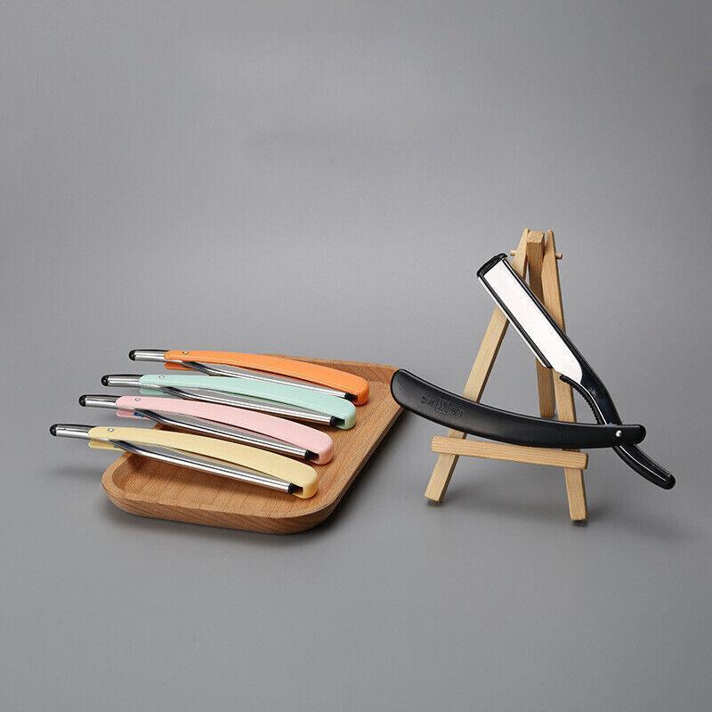 Old Shaver Razor Eyebrow Knife Folding Manual Shaver Holder Home Salon Tool Au - Yellow+10PCS Blades