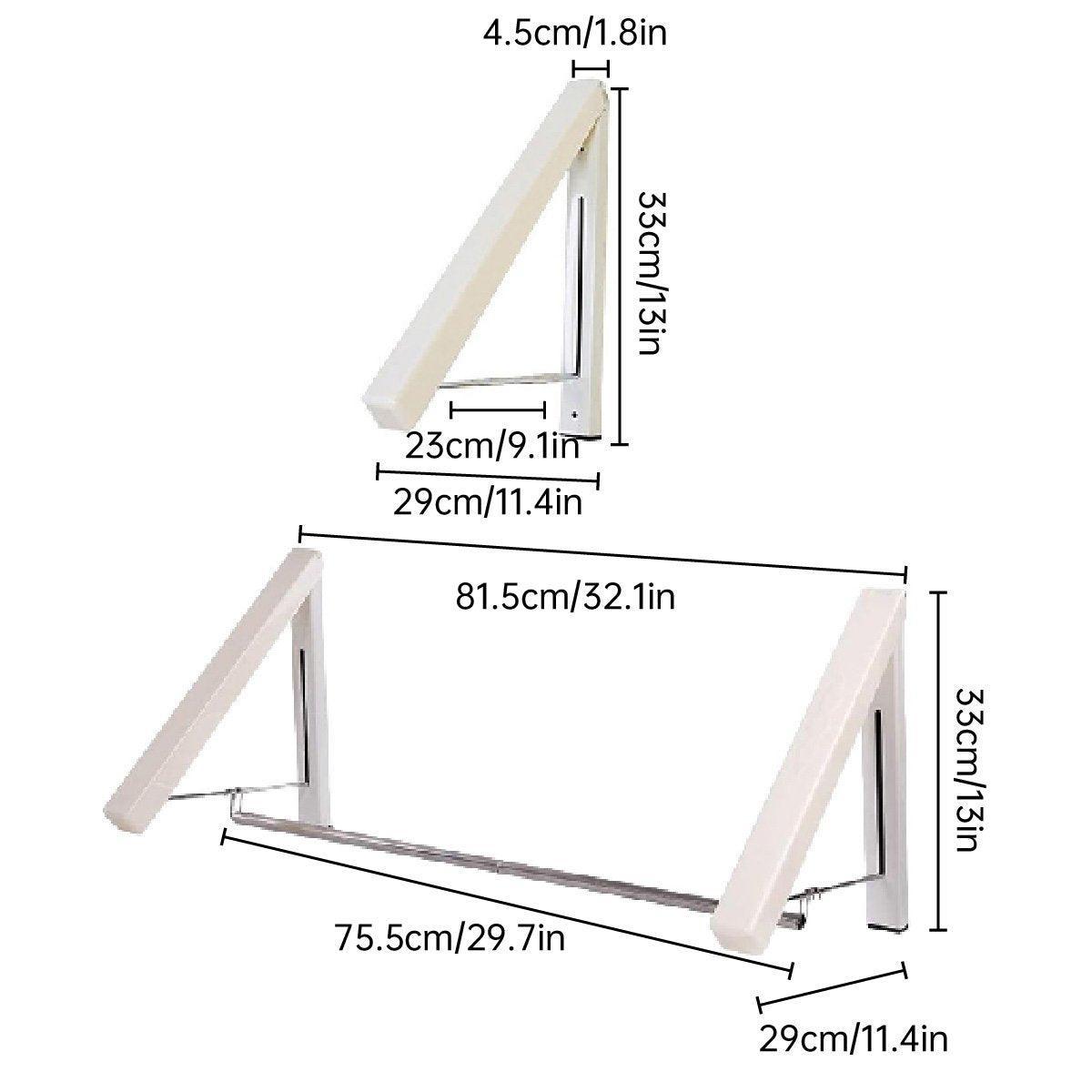 Mini Wall Hanging Retractable Clothes Drying Rack Space Saving Laundry Hanger - B